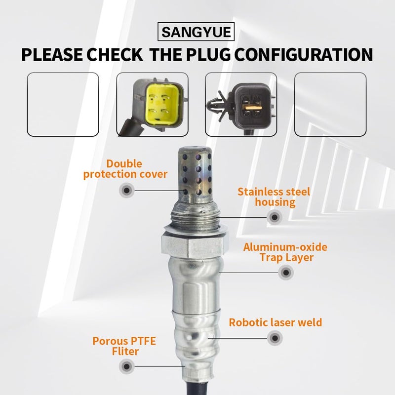 Sangyue 2X Oxygen Sensor for 2009-2011 Chevrolet Aveo AVEO5 1.6L; 2009-2010Pontiac G3 1.6L Upstream +Downstream - Image 2
